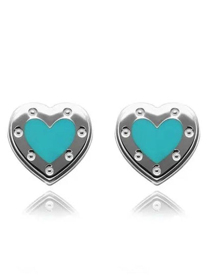 Love Tiffany Blue Heart Earrings Silver - TIFFANY & CO. - BALAAN 2