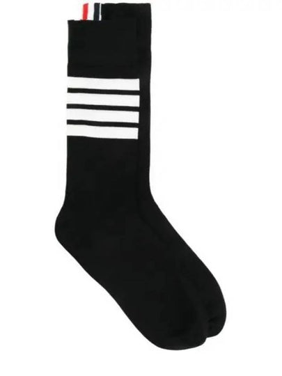 Men's Diagonal Light Weight Midi Socks Black - THOM BROWNE - BALAAN 2