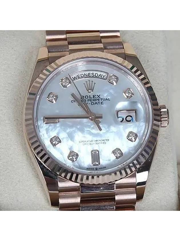 Rolex 128235 10 point diamond mother of pearl rose gold box Day Date 36MM watch - ROLEX - BALAAN 3