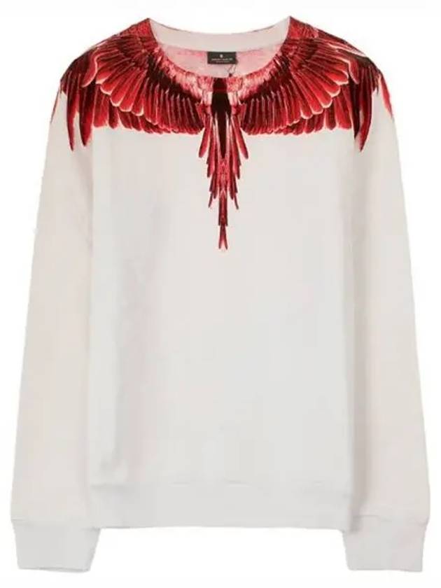 Red Ghost Wings Printing Crew Neck Sweatshirt White - MARCELO BURLON - BALAAN 2