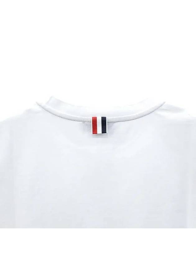 Men's Side Slit Relaxed Short Sleeve T-Shirt White - THOM BROWNE - BALAAN 7