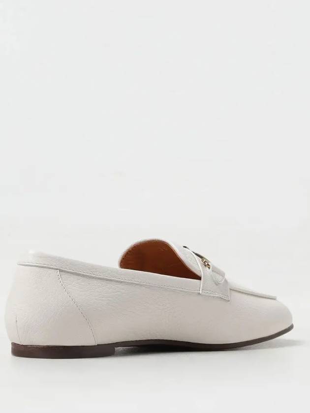 Women's Double T Logo Leather Loafers White - TOD'S - BALAAN 4