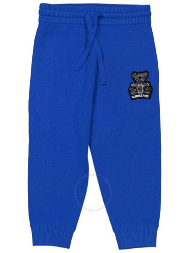 Burberry Boys Canvas Blue Otto Bear Patch Joggers, Size 2Y - BURBERRY - BALAAN 1