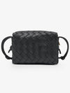 Intrecciato Loop Small Leather Cross Bag Black - BOTTEGA VENETA - BALAAN 4