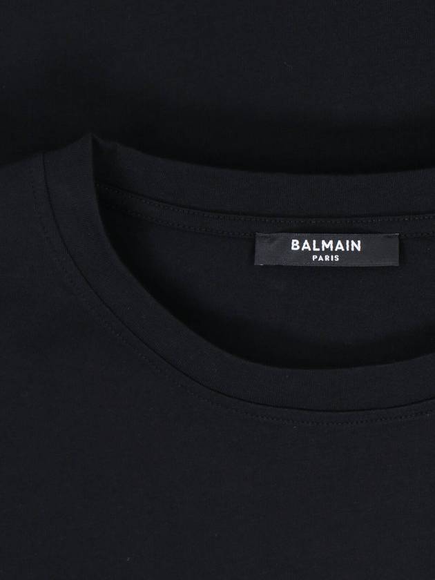 Logo Print Boxy Short Sleeve T-Shirt Black - BALMAIN - BALAAN 4