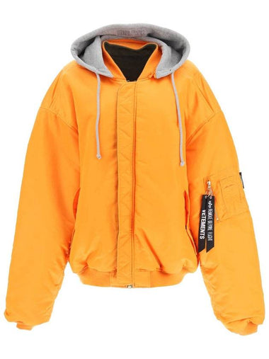 Alpha Industries Reversible Hooded Bomber Jacket Orange - VETEMENTS - BALAAN 1