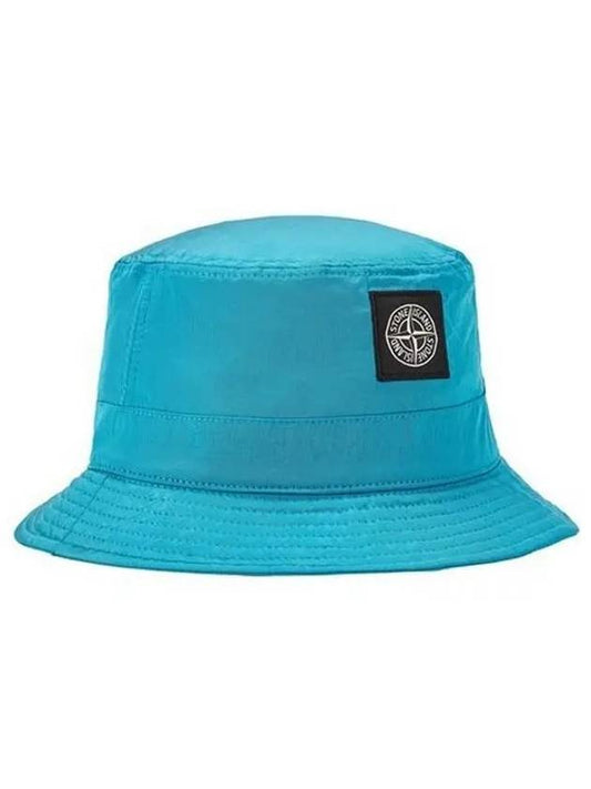 Logo Patch Nylon Metal Bucket Hat Blue - STONE ISLAND - BALAAN 2