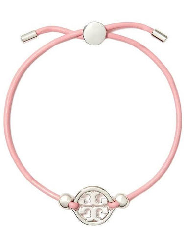 Miller Logo Charm Slider Leather Bracelet Pink - TORY BURCH - BALAAN 1