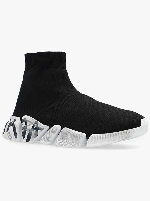 Speed ​​2.0 Graffiti Knit High Top Sneakers Black - BALENCIAGA - BALAAN 5