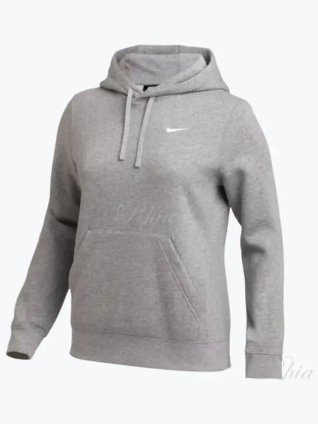 Logo Team Club Pullover Hoodie Grey - NIKE - BALAAN 2