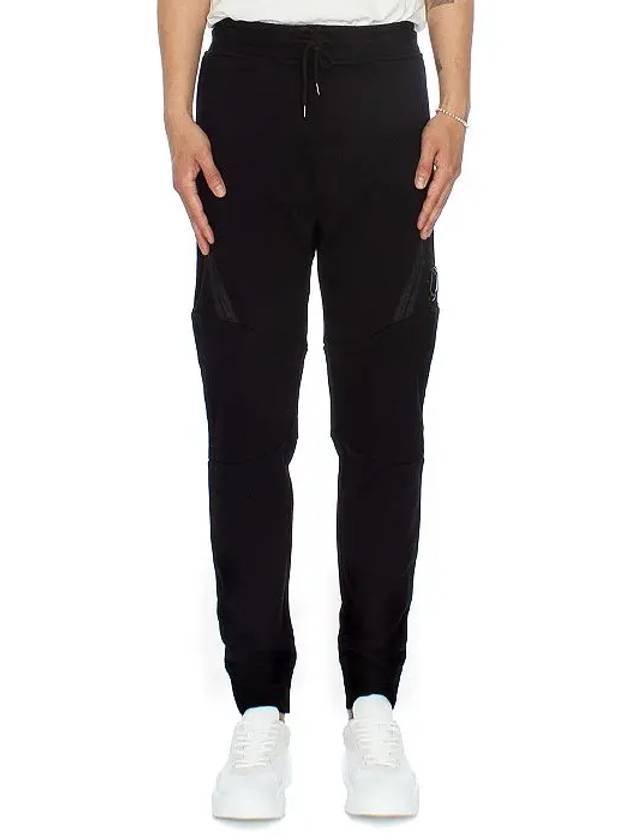 Diagonal Raised Fleece Track Pants Black - CP COMPANY - BALAAN 3