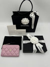 Classic card wallet zipper holder caviar light pink champagne gold AP3179 - CHANEL - BALAAN 9