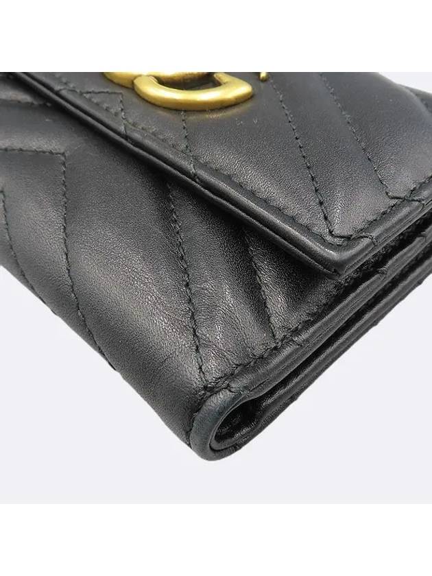 474802 Black leather GG logo MARMONT Matelasse medium wallet - GUCCI - BALAAN 4