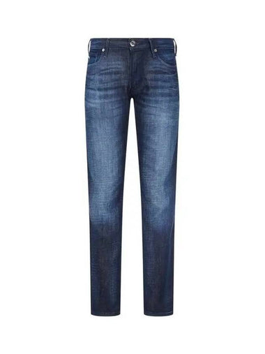 Men s Washed Easy Slim Leg Jeans Dark Blue - EMPORIO ARMANI - BALAAN 1