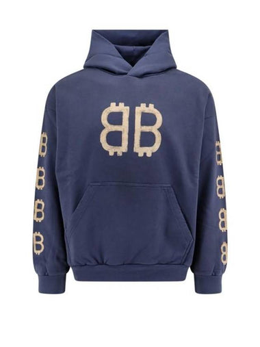 Crypto Medium Fit Hoodie Blue - BALENCIAGA - BALAAN 1