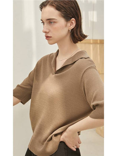 collar linen knit_BROWN - ARIFF - BALAAN 1