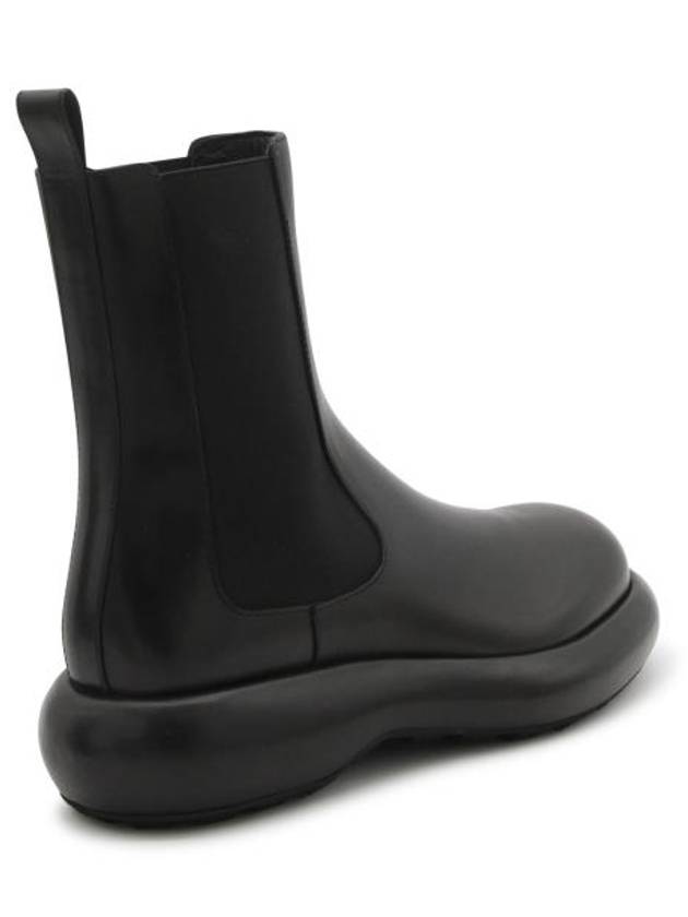 Round Toe Calf Leather Chelsea Boots Black - JIL SANDER - BALAAN 4