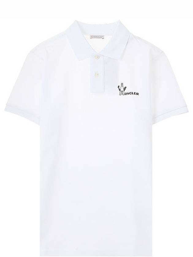 Men's Logo Print Polo Shirt White - MONCLER - BALAAN 2