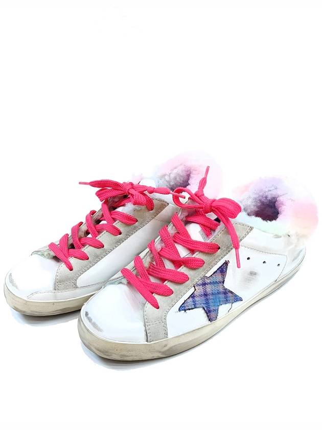 Women's Fur Sneakers White Pink GWF00101 F1950 - GOLDEN GOOSE - BALAAN 2