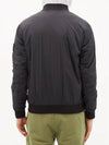 Stone Island Logo Patch Skin Touch Nylon Blend Ribbed Bomber Jacket Black - STONE ISLAND - BALAAN 4