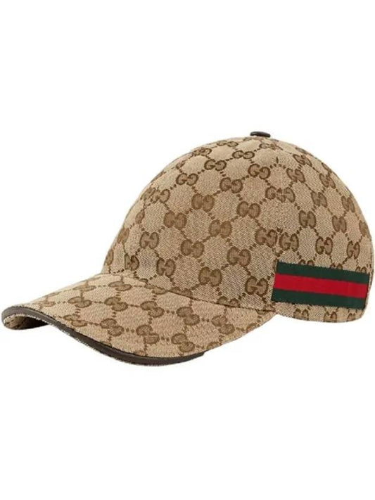 Original GG Web Supreme Canvas Baseball Ball Cap Beige Ebony - GUCCI - BALAAN 2