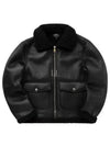 Tommy Shearing Trimming Leather Jacket Black - A.P.C. - BALAAN 2