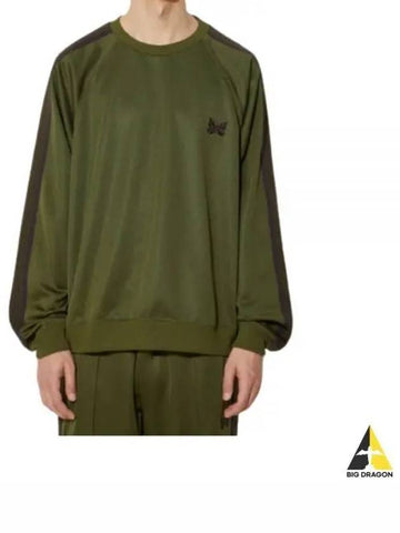 24 Track Crew Neck Shirt Olive OT227 - NEEDLES - BALAAN 1