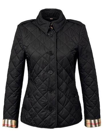 Frankby Diamond Quilted Jacket Black - BURBERRY - BALAAN 1