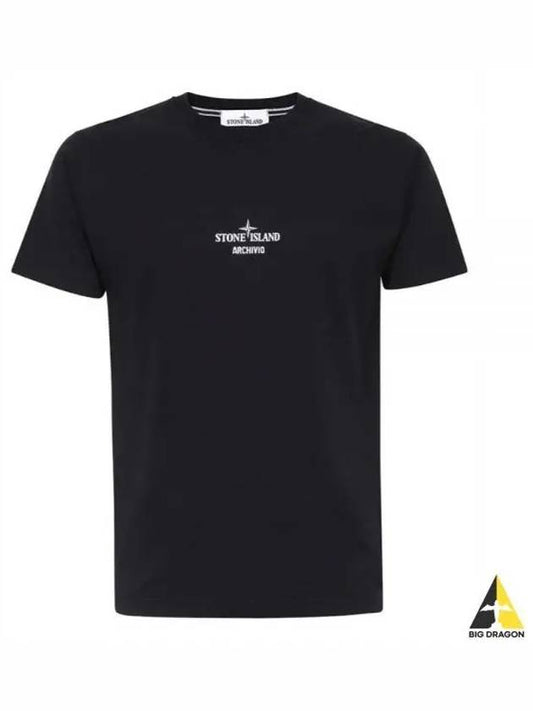 Archivio Project Lino Watro Cotton Jersey Short Sleeve T-Shirt Black - STONE ISLAND - BALAAN