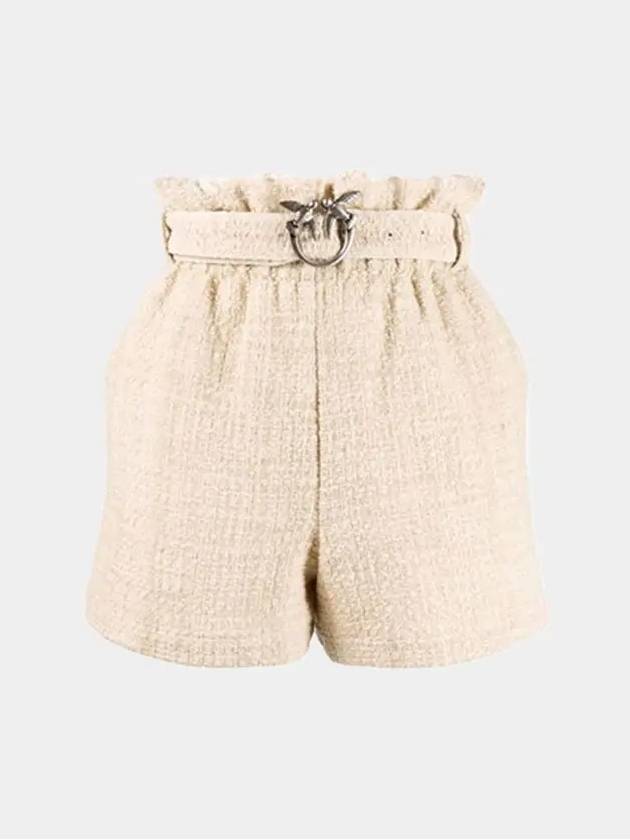 Love Bird Buckle Belt Shorts Beige - PINKO - BALAAN 2