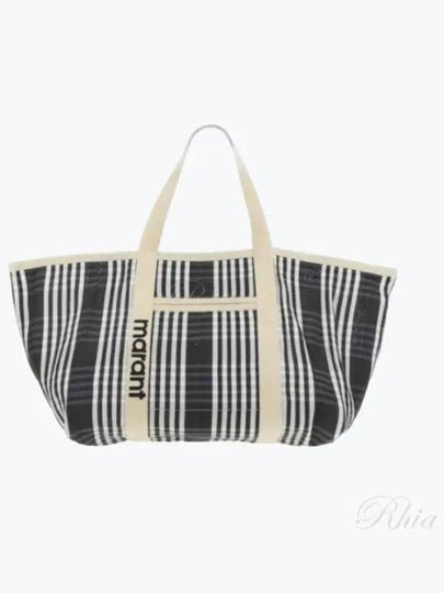 Warden Striped Tote Bag Black - ISABEL MARANT - BALAAN 2