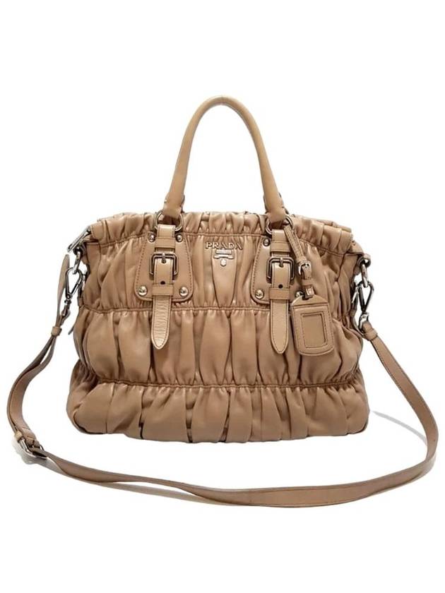 Women s BN1336 Beige Lambskin Goffret 2WAY - PRADA - BALAAN 1