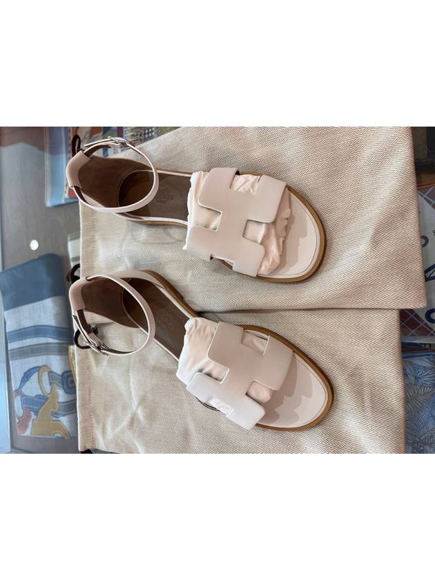 Santorini Calfskin Sandals Blanc - HERMES - BALAAN 4