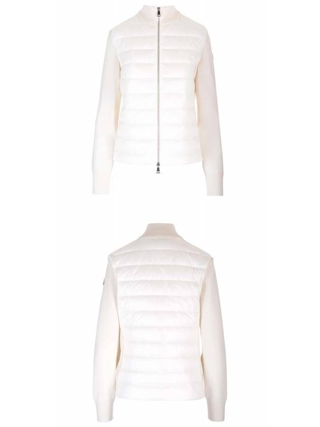 Logo Padded Wool Cardigan White - MONCLER - BALAAN 5