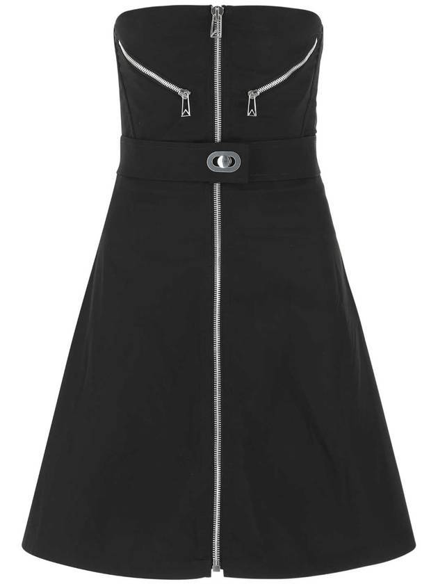 Bustier Nylon Zipper Short Dress Black - BOTTEGA VENETA - BALAAN 1