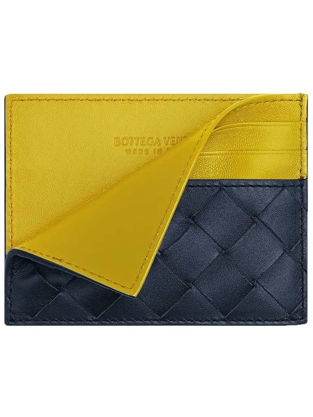 Intrecciato Two-Tone Card Wallet Yellow - BOTTEGA VENETA - BALAAN 4