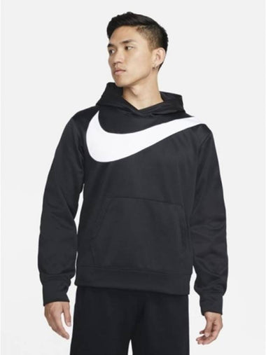 01DM0993010Bigswoosh Basketball Hooded TshirtBlack White - NIKE - BALAAN 1