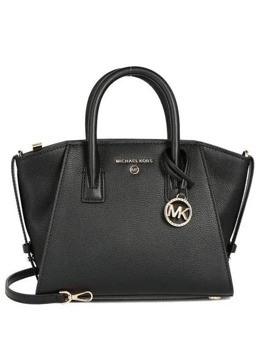 Women's Avril Small Satchel Leather Tote Bag Black - MICHAEL KORS - BALAAN 2