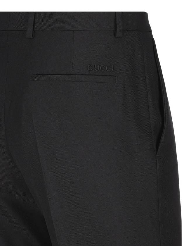 Wool Blend Straight Pants Black - GUCCI - BALAAN 4