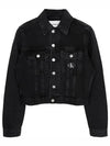 Black monologo 90S crop denim jacket J20J221257 1BY - CALVIN KLEIN - BALAAN 5