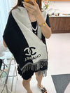 CC logo lettering wool muffler black AAA255 - CHANEL - BALAAN 4