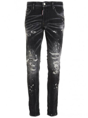 Men's Skater Skinny Jeans Black - DSQUARED2 - BALAAN 1