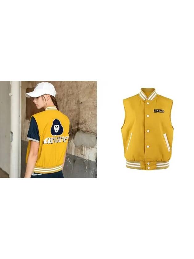 Golf Tennis Female Character Woven Vest Mustard - AVAVE - BALAAN 3