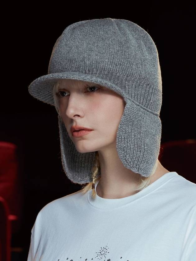 Wool Knit Trooper Hat Gray - UNALLOYED - BALAAN 2