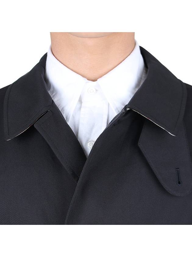 Single Breasted Car Coat Navy - BURBERRY - BALAAN.