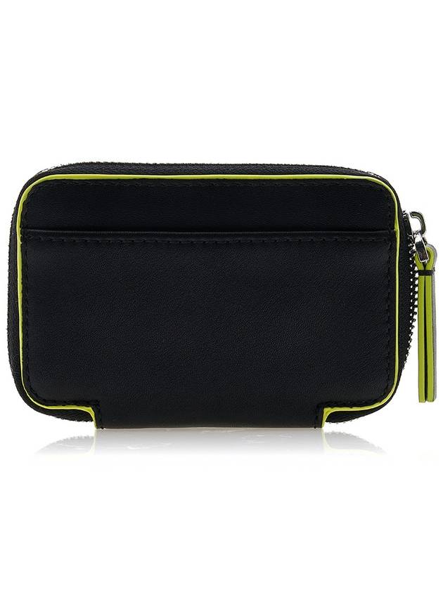 Logo Zip Around Half Wallet Black - MSGM - BALAAN 4