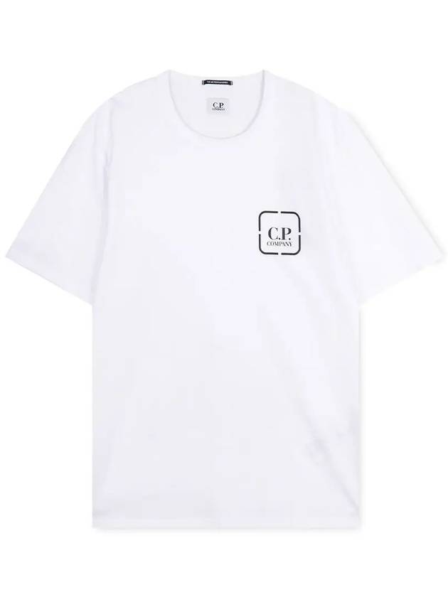 Metropolis Series Mercerized Jersey Reverse Graphic Short Sleeve T-Shirt White - CP COMPANY - BALAAN 2