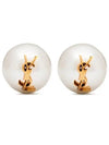 Cassandre Pearl Earrings in Metal Gold And Cream - SAINT LAURENT - BALAAN 2