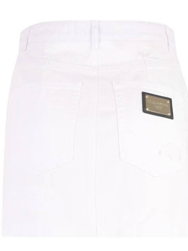 Short Skirt F4CPKDG8JQ6 S9001 WHITE - DOLCE&GABBANA - BALAAN 3