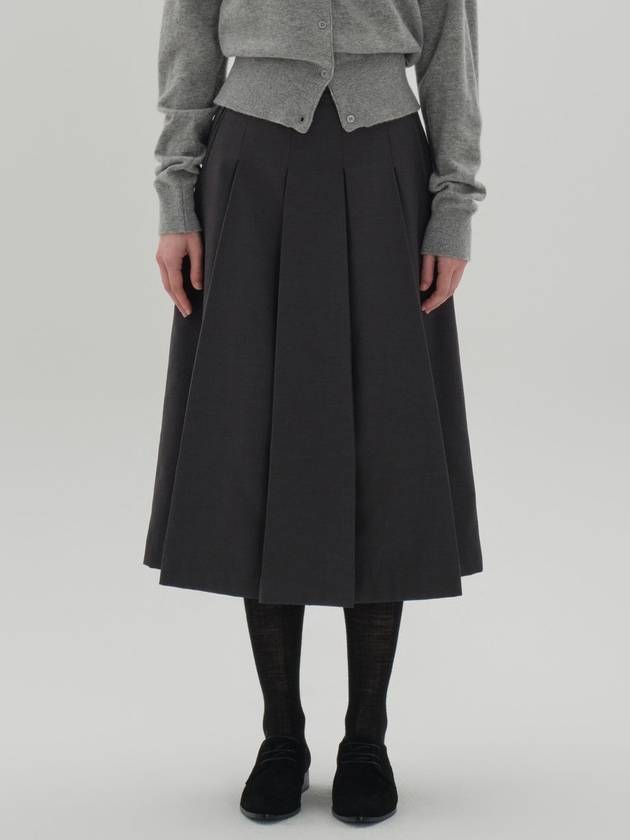 A line pleats skirt dark gray - JUN BY JUN K - BALAAN 1